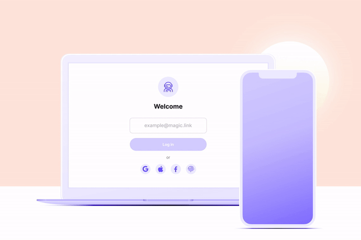 A login page with a mobile phone